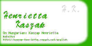 henrietta kaszap business card